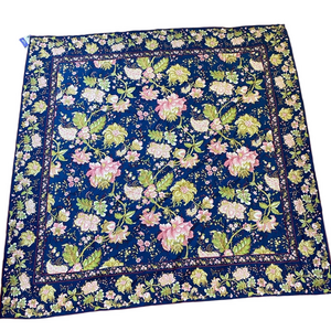 April Cornell Tablecloth Blue Floral 52” Square NWT